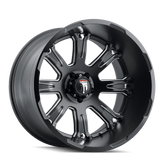 American Truxx - BOMB - Black - BLACK/MILLED - 22" x 14", -76 Offset, 6x139.7 (Bolt Pattern), 106.1mm HUB