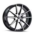 Kraze Wheels - KR193 - Black - BLACK/MACHINED FACE - 20" x 8.5", 38 Offset, 5x115 (Bolt Pattern), 72.6mm HUB