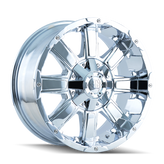 Mayhem - CHAOS - Chrome - CHROME - 22" x 12", -44 Offset, 8x165.1, 170 (Bolt Pattern), 130.8mm HUB