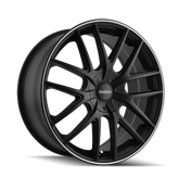 Touren - TR60 - Black - MATTE BLACK/MACHINED RING - 18" x 8", 40 Offset, 5x127 (Bolt Pattern), 72.6mm HUB