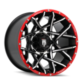 American Truxx - GRIDLOCK - Black - BLACK/MACHINED/RED BEADLOCK - 20" x 12", -44 Offset, 8x180 (Bolt Pattern), 124.2mm HUB