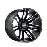 Moto Metal - MO978 RAZOR - Black - Satin Black Machined - 20" x 12", -44 Offset, 8x165.1 (Bolt Pattern), 125.1mm HUB