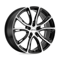Petrol Wheels - P5A - Black - GLOSS BLACK WITH MACHINED CUT FACE - 17" x 7.5", 40 Offset, 5x112 (Bolt Pattern), 72.1mm HUB