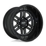 Moto Metal - MO800 DEEP SIX - Black - GLOSS BLACK MILLED - 22" x 12", -44 Offset, 8x165.1 (Bolt Pattern), 125.1mm HUB