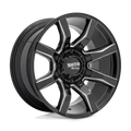 Moto Metal - MO804 SPIDER - Black - GLOSS BLACK MILLED - 20" x 9", 18 Offset, 8x165.1 (Bolt Pattern), 125.1mm HUB