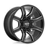 Moto Metal - MO804 SPIDER - Black - GLOSS BLACK MILLED - 20" x 9", 18 Offset, 8x165.1 (Bolt Pattern), 125.1mm HUB