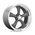 American Racing Vintage - VN215 CLASSIC TORQ THRUST II - Gunmetal - MAG GRAY MACHINED LIP - 22" x 9", 15 Offset, 5x120.65 (Bolt Pattern), 83.1mm HUB