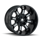 Mayhem - COMBAT - Black - GLOSS BLACK/MILLED SPOKES - 18" x 9", 18 Offset, 8x180 (Bolt Pattern), 124.1mm HUB