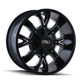 Cali Off-Road - DIRTY - Black - SATIN BLACK/MILLED SPOKES - 20" x 9", 0 Offset, 5x127, 139.7 (Bolt Pattern), 87mm HUB