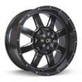 RTX Wheels - Ridgeline - Black - Satin Black Milled - 20" x 9", 10 Offset, 6x135, 139.7 (Bolt Pattern), 87.1mm HUB