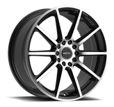 Motiv - Elicit - Black - Gloss Black Machined Face - 18" x 7.5", 40 Offset, 5x114.3, 120 (Bolt Pattern), 74.1mm HUB