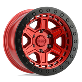 Black Rhino - RENO - CANDY RED WITH BLACK RING & BOLTS - 17" x 9", 0 Offset, 5x127 (Bolt Pattern), 71.5mm HUB