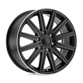 Mandrus - STARK - Gunmetal - MATTE BLACK W/ MACHINED LIP - 18" x 8", 52 Offset, 6x130 (Bolt Pattern), 84.1mm HUB