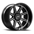 Motiv Off Road - Balast - Black - Gloss Black With Machined Face Accents - 20" x 10", -12 Offset, 5x114.3, 127 (Bolt Pattern), 78.1mm HUB