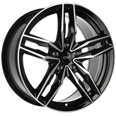 Dai Alloys - Moda - Black - Gloss Black - Machined Face - 16" x 7", 40 Offset, 5x114.3 (Bolt Pattern), 67.1mm HUB