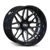 Cali Off-Road - INVADER - Black - GLOSS BLACK MILLED - 28" x 12", -44 Offset, 8x170 (Bolt Pattern), 125.2mm HUB