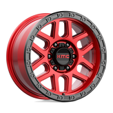 KMC Wheels - KM544 MESA - CANDY RED WITH BLACK LIP - 17" x 9", 18 Offset, 6x139.7 (Bolt Pattern), 106.1mm HUB
