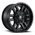 Fuel - D596 SLEDGE - Black - MATTE BLACK GLOSS BLACK LIP - 24" x 12", -44 Offset, 8x170 (Bolt Pattern), 125.1mm HUB