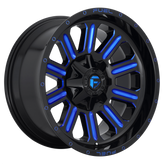 Fuel - D646 HARDLINE - Black - GLOSS BLACK BLUE TINTED CLEAR - 20" x 12", -44 Offset, 8x170 (Bolt Pattern), 125.1mm HUB