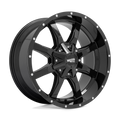 Moto Metal - MO970 - Black - GLOSS BLACK WITH MILLED LIP - 20" x 10", -18 Offset, 8x170 (Bolt Pattern), 125.1mm HUB