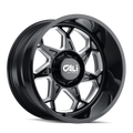 Cali Off-Road - SEVENFOLD - Black - GLOSS BLACK/MILLED SPOKES - 22" x 12", -51 Offset, 8x170 (Bolt Pattern), 130.8mm HUB