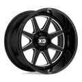 XD Series - XD844 PIKE - Black - GLOSS BLACK MILLED - 20" x 10", -18 Offset, 8x170 (Bolt Pattern), 125.1mm HUB