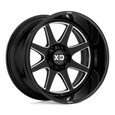 XD Series - XD844 PIKE - Black - GLOSS BLACK MILLED - 20" x 10", -18 Offset, 8x170 (Bolt Pattern), 125.1mm HUB