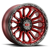 Vision Wheel Off-Road - 405 KORUPT - Gloss Red with Gloss Black Lip - 18" x 9", 12 Offset, 8x165.1 (Bolt Pattern), 125.2mm HUB