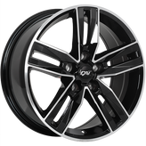 Dai Alloys - Prime - Black - Gloss Black - Machined Face - 17" x 7", 42 Offset, 5x120 (Bolt Pattern), 64.1mm HUB