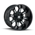 Mayhem - COMBAT - Black - GLOSS BLACK/MILLED SPOKES - 17" x 9", -12 Offset, 6x135, 139.7 (Bolt Pattern), 106mm HUB