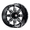 American Truxx - LONESTAR - Black - BLACK/MACHINED - 22" x 12", -44 Offset, 8x170 (Bolt Pattern), 125.2mm HUB