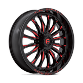 Fuel UTV - D822 ARC UTV - Black - GLOSS BLACK MILLED RED - 22" x 7", 13 Offset, 4x156 (Bolt Pattern), 132mm HUB