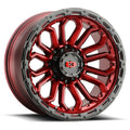 Vision Wheel Off-Road - 405 KORUPT - Gloss Red with Gloss Black Lip - 18" x 9", -12 Offset, 5x127 (Bolt Pattern), 78.1mm HUB