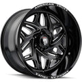 American Truxx - EUPHORIA - Black - BLACK MILLED - 20" x 10", -19 Offset, 5x127 (Bolt Pattern), 78.1mm HUB