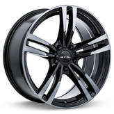 RTX Wheels - Graz - Black - Black Machined Grey - 19" x 8.5", 35 Offset, 5x120 (Bolt Pattern), 72.6mm HUB
