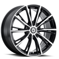 Konig - Impression - Black - Gloss Black With Machined Face - 17" x 7.5", 45 Offset, 5x112 (Bolt Pattern), 66.6mm HUB