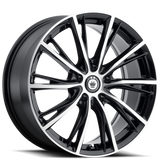 Konig - Impression - Black - Gloss Black With Machined Face - 17" x 7.5", 45 Offset, 5x112 (Bolt Pattern), 66.6mm HUB