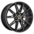 Niche - M219 GEMELLO - Black - GLOSS MACHINED DOUBLE DARK TINT - 20" x 9", 38 Offset, 5x112 (Bolt Pattern), 66.56mm HUB