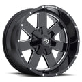 Vision Wheel Off-Road - 411 ARC - Black - Gloss Black Milled Spoke - 17" x 9", -12 Offset, 6x135, 139.7 (Bolt Pattern), 87.1mm HUB