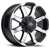 Vision Wheel Off-Road - 413 VALOR - Black - Gloss Black Machined Face - 16" x 8", 0 Offset, 5x114.3, 127 (Bolt Pattern), 83mm HUB