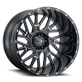 Vision Wheel Off-Road - 404 BRAWL - Black - Gloss Black Milled Spoke - 24" x 12", -51 Offset, 8x165.1 (Bolt Pattern), 125.2mm HUB