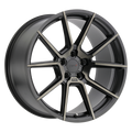 TSW Wheels - CHRONO - Gunmetal - MATTE BLACK W/ MACHINE FACE & DARK TINT - 18" x 9.5", 39 Offset, 5x114.3 (Bolt Pattern), 76.1mm HUB