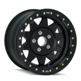 Dirty Life - ROADKILL RACE - Black - MATTE BLACK/BLACK BEADLOCK - 17" x 9", -14 Offset, 8x165.1 (Bolt Pattern), 130.8mm HUB