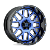 XD Series - XD820 GRENADE - Black - SATIN BLACK MACHINED FACE WITH BLUE TINTED CLEAR COAT - 20" x 10", -24 Offset, 5x127 (Bolt Pattern), 78.1mm HUB