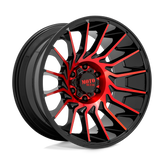 Moto Metal - MO807 - Black - GLOSS BLACK MACHINED WITH RED TINT - 20" x 10", -18 Offset, 5x127 (Bolt Pattern), 71.5mm HUB