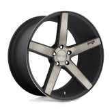 Niche - M134 MILAN - Black - Matte Black Machined With Double Dark Tint - 22" x 10", 50 Offset, 5x130 (Bolt Pattern), 71.5mm HUB