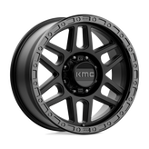 KMC Wheels - KM544 MESA - Black - SATIN BLACK WITH GLOSS BLACK LIP - 20" x 9", 18 Offset, 8x170 (Bolt Pattern), 125.1mm HUB