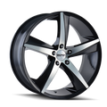 Touren - TR72 - Black - GLOSS BLACK/MACHINED FACE - 17" x 7.5", 40 Offset, 5x112 (Bolt Pattern), 72.62mm HUB