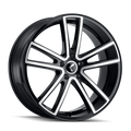 Kraze Wheels - KR190 - Black - BLACK/MACHINED FACE - 22" x 9.5", 30 Offset, 6x139.7 (Bolt Pattern), 106mm HUB