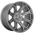 Fuel - D705 SIEGE - Gunmetal - BRUSHED GUN METAL TINTED CLEAR - 24" x 12", -44 Offset, 8x180 (Bolt Pattern), 124.2mm HUB